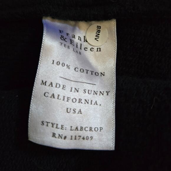 Frank & Eileen Mini Belfast Cropped Sweatshirt Triple Fleece Jacket Black Size M - Picture 7 of 8